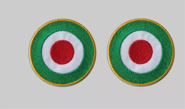 2x PATCH TOPPA COCCARDA COPPA ITALIA EMBROIDERY RICAMATO TERMOADESIVO cm 5