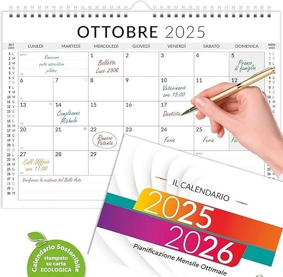 Calendario Da Parete 3 Mesi 2025 - Calendario Panoramico 3 Mesi 2025 - Foto 6