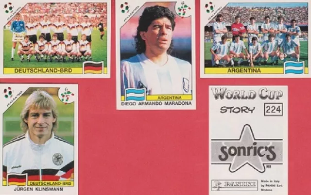 PANINI World Cup Story 1990 10 verschiedene Sticker Set 24