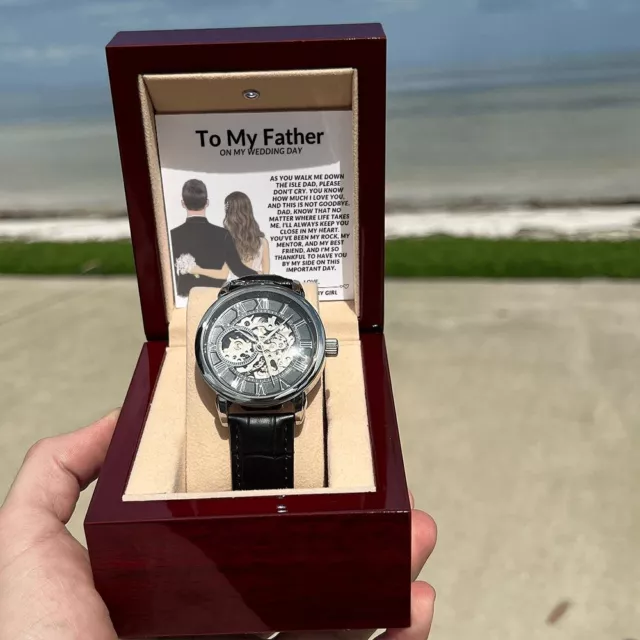 To My Father On My Wedding Day Openwork Watch, Father of the bride gift