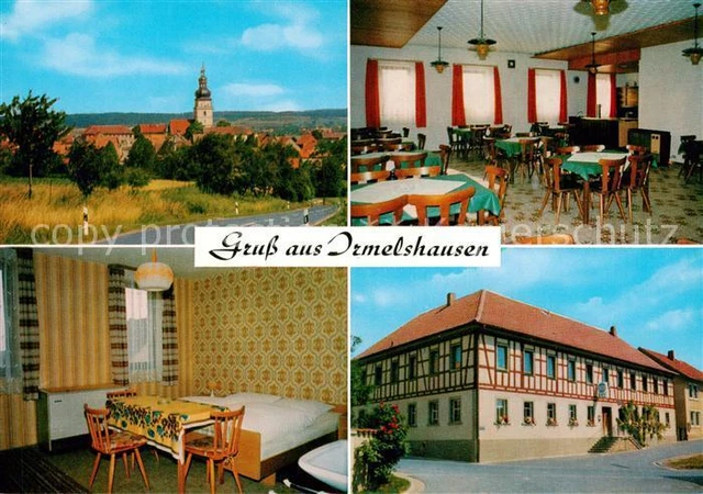 73845667 Irmelshausen Kirche Gastwirtschaft und Metzgerei Barthelmes Gastraeume