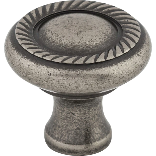 Top Knobs Cabinet  Swirl Cut Knob 1 1/4 Inch Pewter Antique