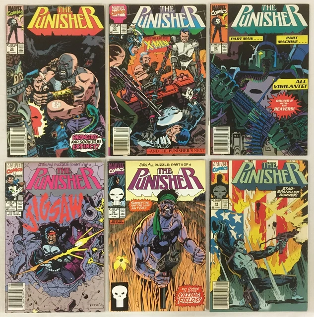 Punisher Vol 2 # 32 33 34 36 39 44 Marvel 1987 - 6 Comic lot (7.0/8.0 Grade)