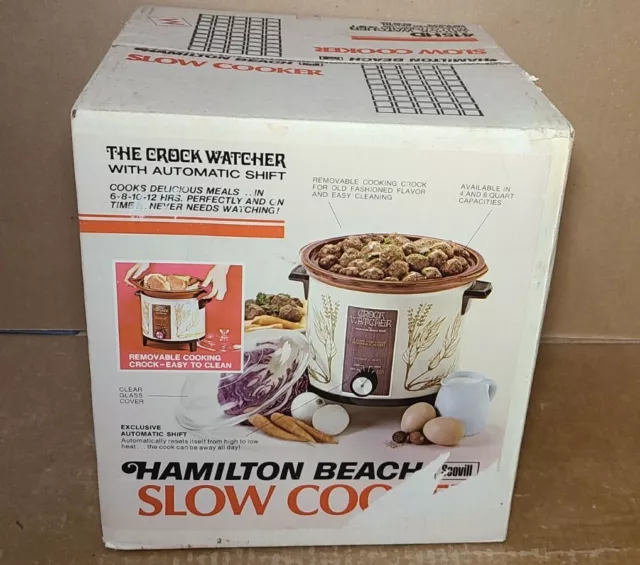 Vintage Crock Watcher By Hamilton Beach 4 Quart Cook And Serve Herbs  Crockpot