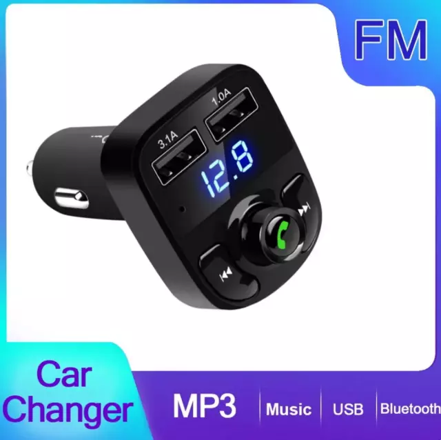 Fm Trasmettitore Lettore Mp3 Auto Bluetooth Universale Doppia Porta Usb Chiamata