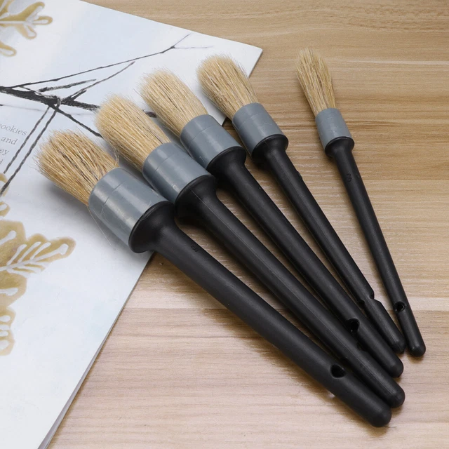 5 PIEZAS Cepillo pequeño de cabeza redonda cepillo industrial cepillo de pintura Auto Clean Use Brush