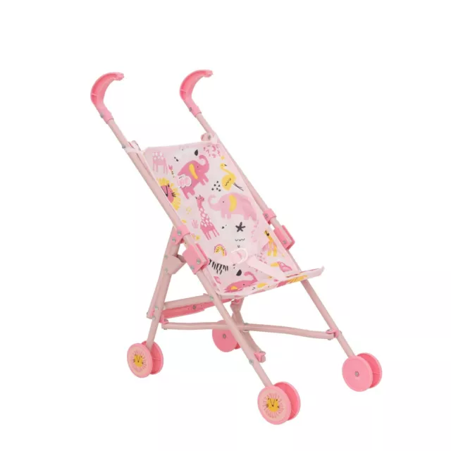 Baby Dolls Foldable Pink Stroller Childrens Jungle Baby Doll Buggy Pram For Kids