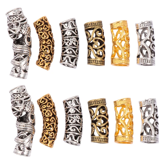 12 pcs Dreadlock Bead Jewelry Nose Viking Beads Hair Clips for Braids Hair