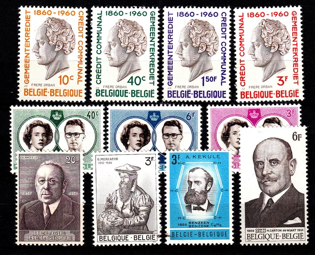 Belgien, Mich. 1218 - 1221, 1228 - 1230 und weitere Ausgaben, postfr. siehe Scan