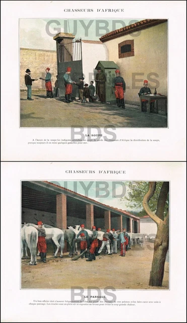 officier et cavalier des chasseurs d'Afrique 1870 Stock Photo