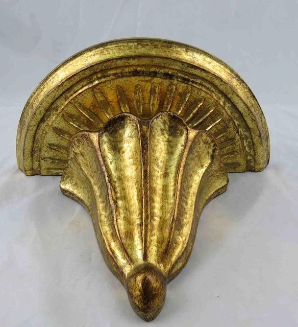 Vintage Italian Wood Wall Shelf Sconce Italy 11-1/2" x 8" x 5-5/8"