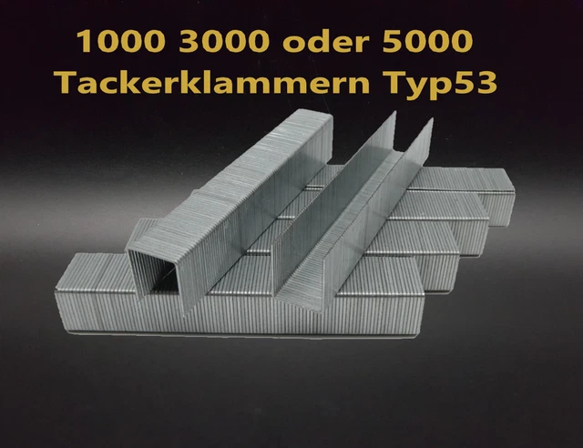 1000 TACKERKLAMMERN TACKER Klammern Nagler extra breit Typ D 53F Typ 056 14mm EUR 3,75 - DE