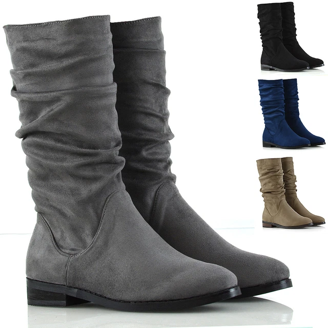 leather women's boots low heel