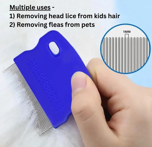 Nit Lice Eggs Removal Comb Ultra Fine Metal Teeth Clean Head Hair Pet Fur Flea 3