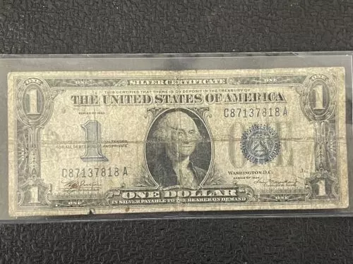 1934 $1 Silver Certificate (Funny Back) Blue Seal C87137818A 