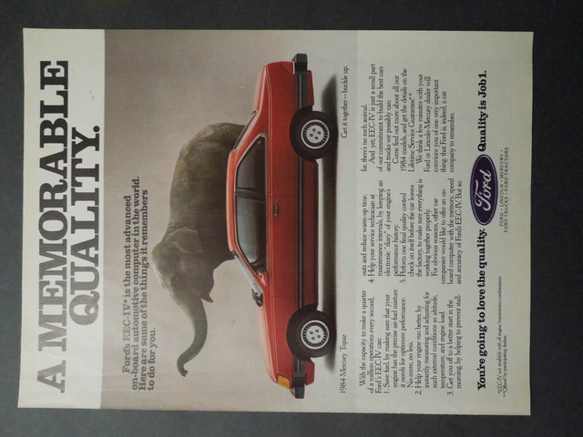 1984 FORD EEC-IV on Board Automotive Computer Magazine Ad - Quality is Job 1