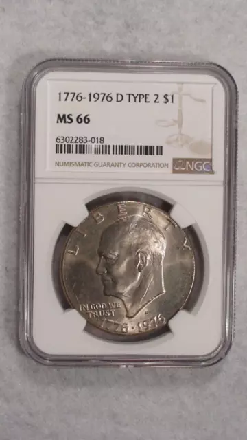 1976 D TYPE 2 EISENHOWER Dollar NGC MS66 GEM UNCIRCULATED IKE $1 Coin BUY IT NOW