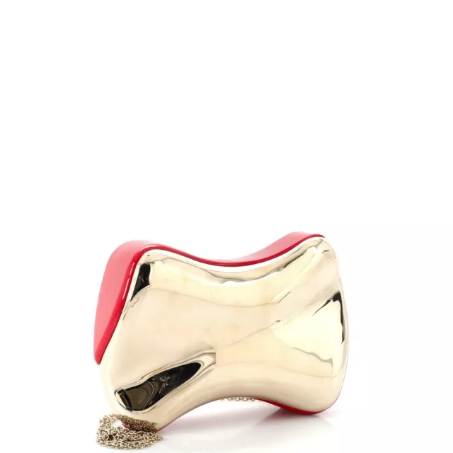 Christian Louboutin Shoepeaks Chain Clutch Metal Gold 2