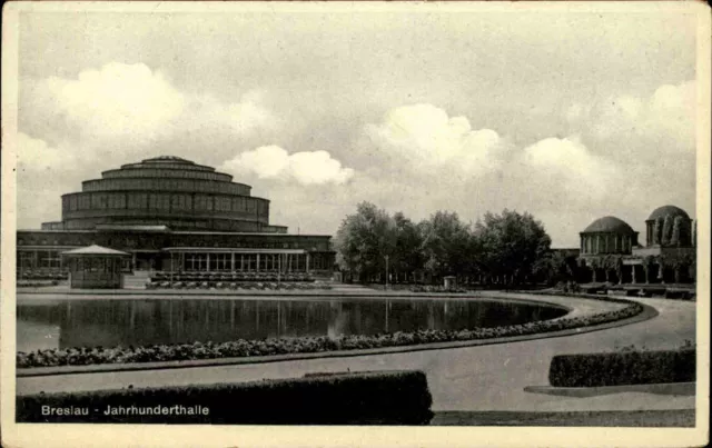 ca. 1930 BRESLAU Wrocław Niederschlesien Polen Jahrhunderthalle alte Postkarte