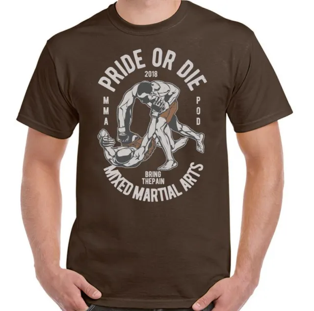 T-shirt Pride or Die da uomo divertente MMA allenamento top boxe Muay Thai UFC Judo 4