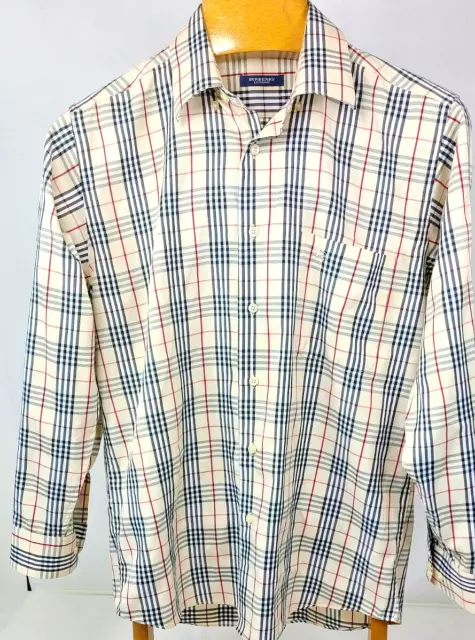 Burberry London Nova Check Button Down Long Sleeve Shirt Plaid Sz. 16-32/33