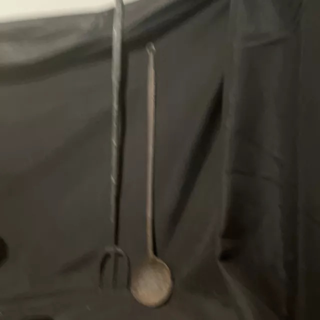 19th Century Forged Iron Primitive Cooking Fireplace Utensils