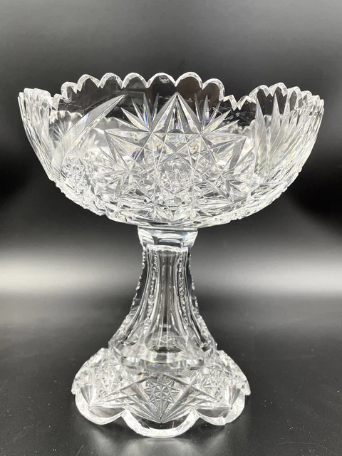 American Brilliant Period Cut Glass Compote