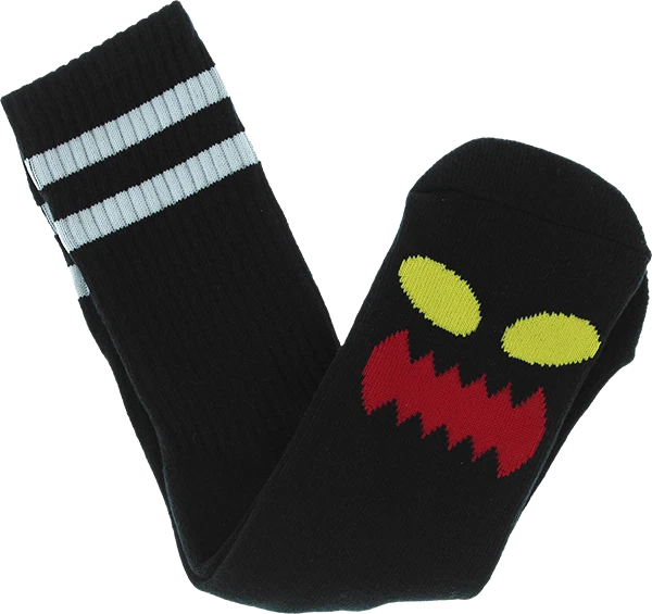 TOY MACHINE MONSTER FACE CREW SOCKS BLACK 1pr