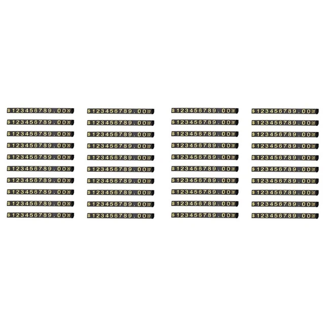 40 Sets Price Display Square Adjustable Price Tag for Price Display Counter B3O1