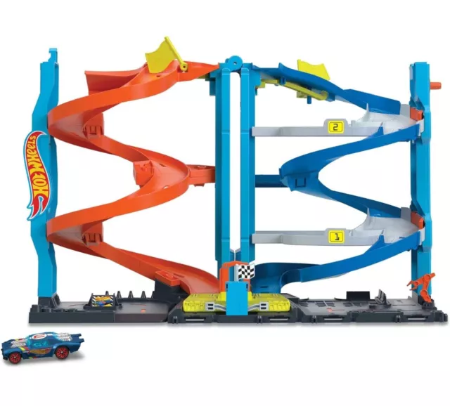 Hot Wheels City Race Track Transforming Race Tower DAMAGED BOX NEW