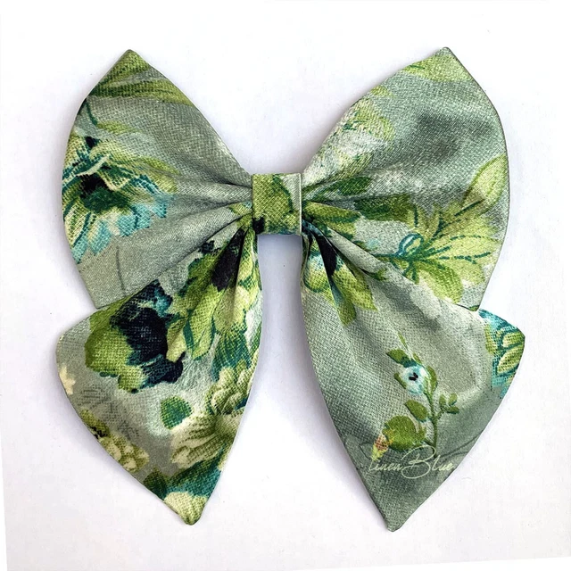Moda Marinaio Floreale Fiocco per Capelli Clip Colore Verde per Donna E Ragazze