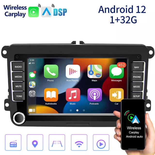 7" Android 12 Car Auto Play Stereo Radio GPS 1G +32G For VW Golf Caddy Bora Polo