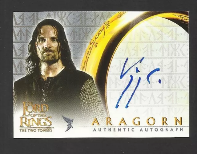 Topps Viggo Mortenson Aragorn Lord Of The Rings Autograph Card The Two Towers