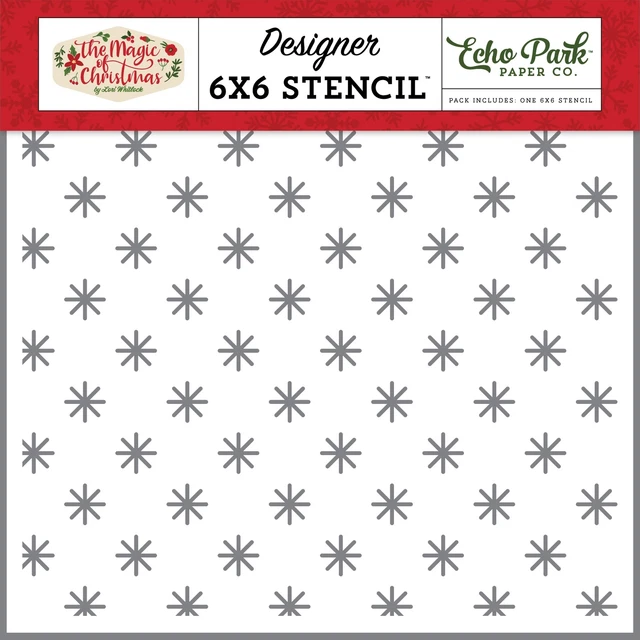 Paquete de 2 plantillas Echo Park 6""X6""-Nieve simple, la magia de la Navidad -OC286034