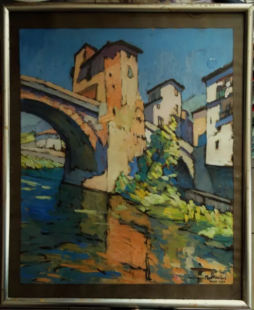 Paul Louis Mestrallet 1886- ? Pont Sospel 1930 peinture Fauve Provence Ile d'Yeu