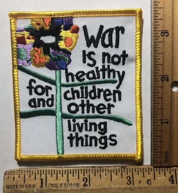 ORIGINAL VINTAGE 1968 War Is Not Healthy for Children Gold