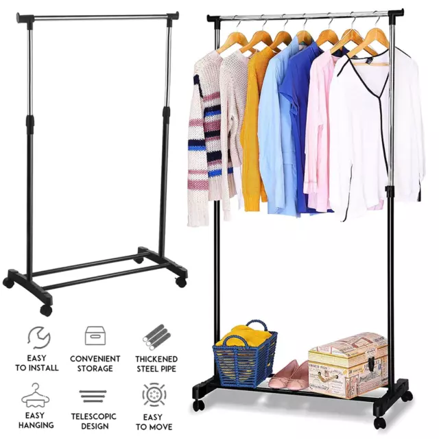 Clothes Garment Coat Hanger Rack Organiser Hat Hook Metal Stand Shoes Storage AU