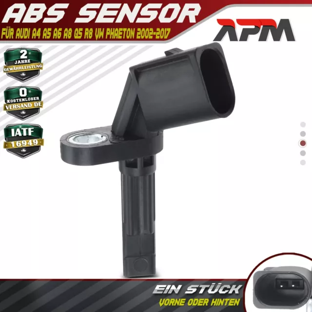 1x ABS Sensor Vorne oder Hinten für Audi A4 A5 A6 A8 Q5 R8 VW Phaeton 2002-2017
