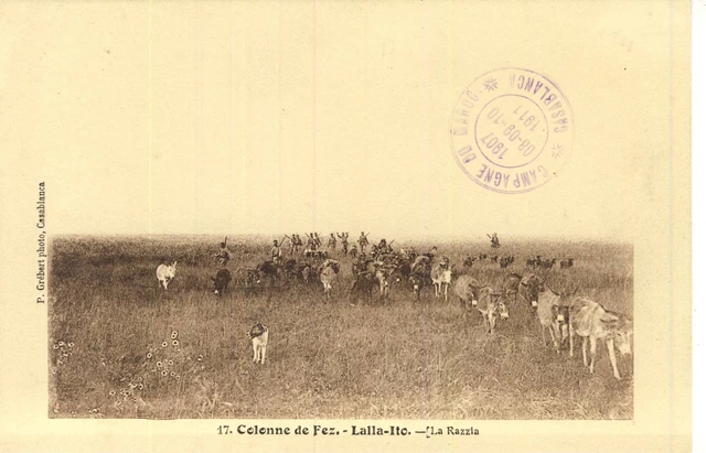 Cpa Maroc Fez Colonne De Fez Lalla-Ito La Razzia + Cachet