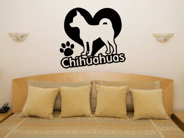 Chihuahua Pet Animal Living Room Dining Bedroom Decal Wall Art Sticker Picture 3