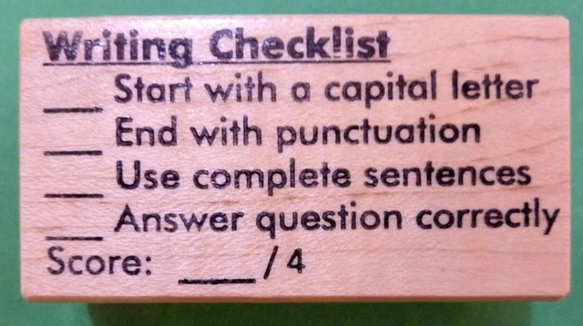 Early Writing Checklist - Teacher'S Rubber Stamp