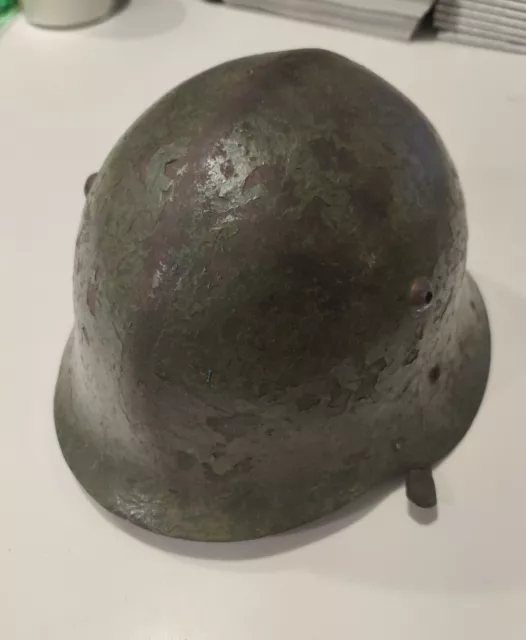 Wwii German Type M36 Bulgarian Steel Helmet W/ Strap/ Liner Vintage Ww2