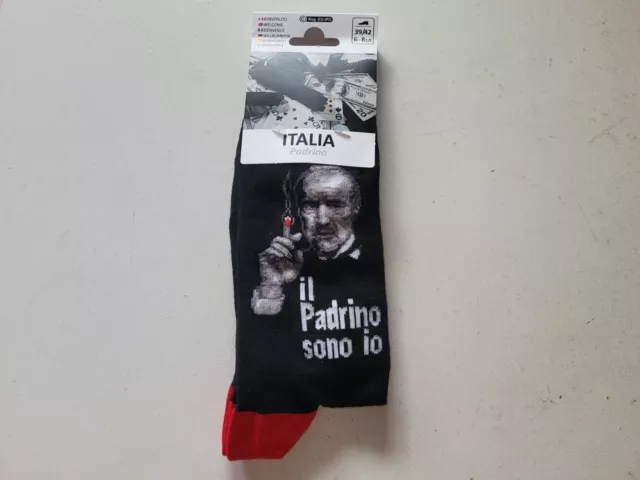 Paire de chaussettes Le Parrain "il Padrino sono io", Italie,taille 39/42, neuve