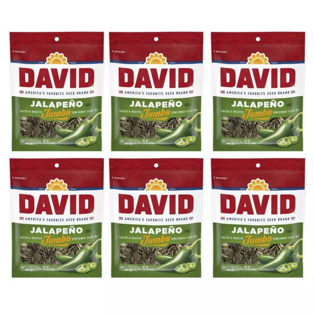 David Seeds Sunflower Seeds, Jalapeno, 5.25 oz (Pack of 6)