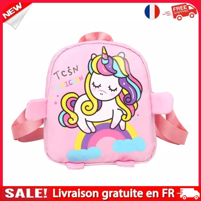 Kids Rainbow Backpack Cartoon Lovely Horse Kindergarten Schoolbag (Pink)