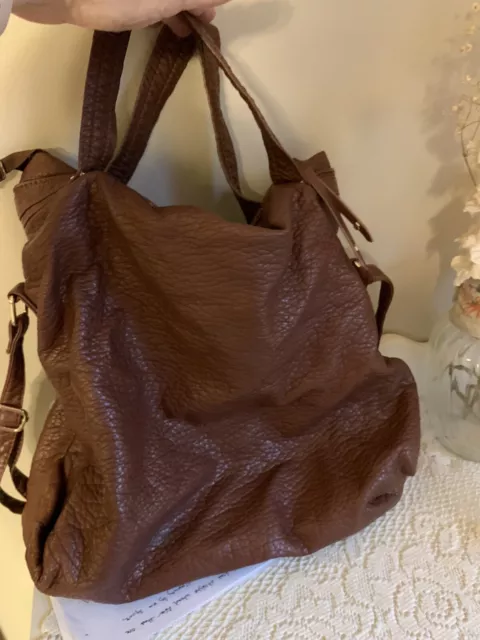 Soft Brown Leather Shoulder Bag Tote 2