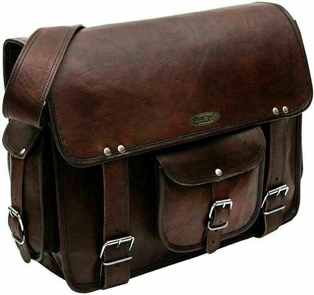 Unisexe Neuf Satchel Authentique Vintage Sacoche Cuir Messager Bureau Portable