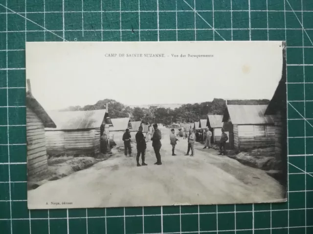 vc137 CPA WW1 Camp de sainte Suzanne Beugy - baraquements - très animée