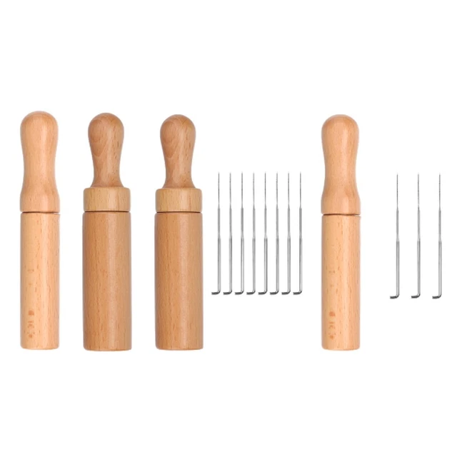 Kit Aiguilles à Feutrer 38 Pièces - 3 Tailles (fine, Moyenne, épaisse) Avec Poignées En Bois - Pour Feutrage à Sec Laine
