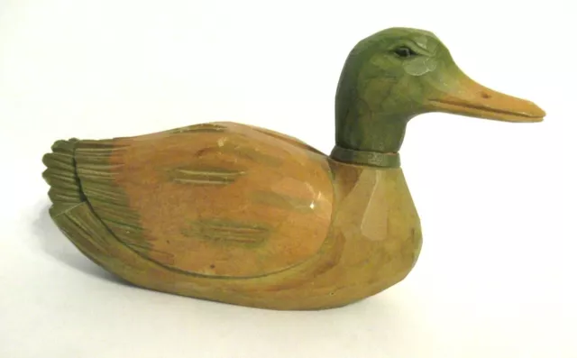 Vintage Hand Carved Wooden Decoy Duck